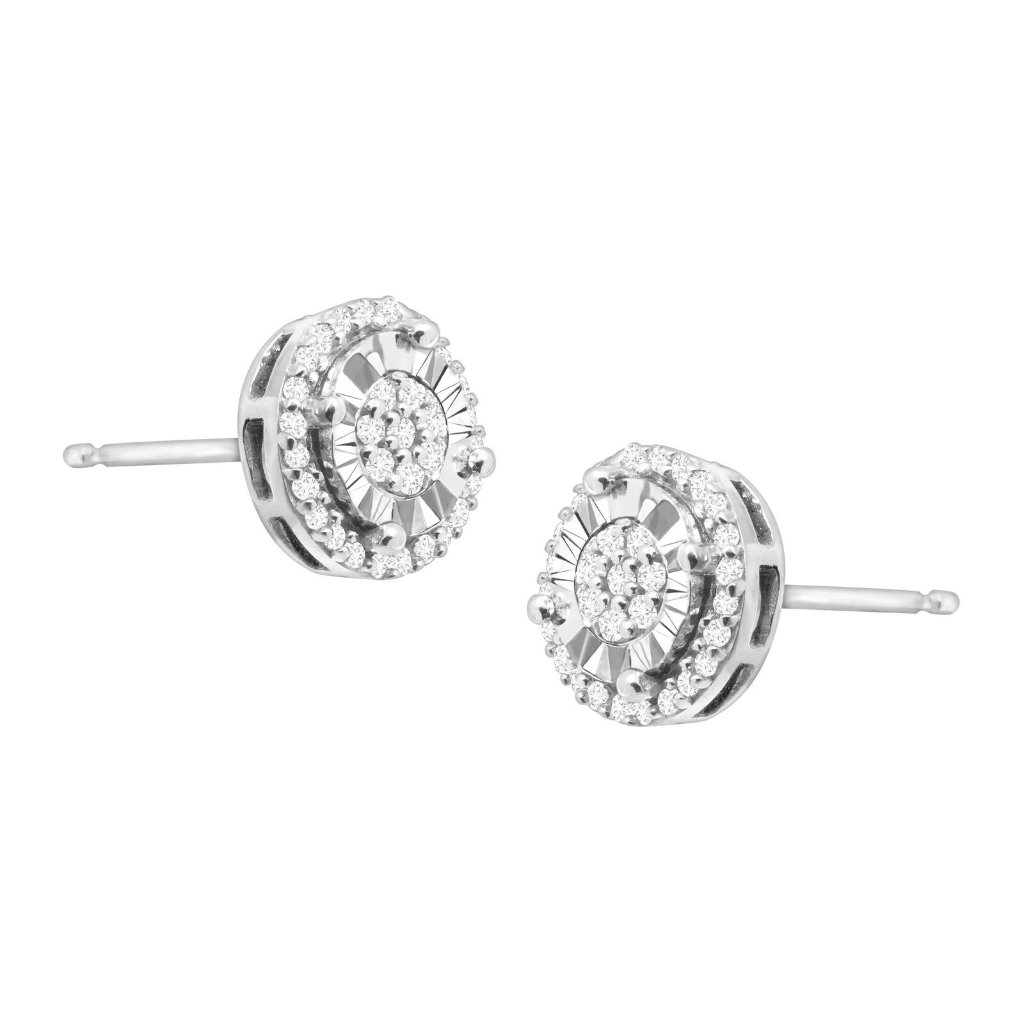 14 Ct Diamond Stud W Sterling Silver 14 Ct Diamond Stud W Sterling Silver